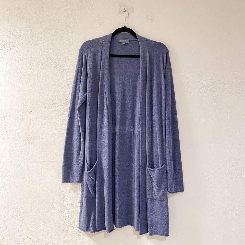 Barefoot Dreams Cozychic Ultra Lite Long Line Cardigan in Blue Medium